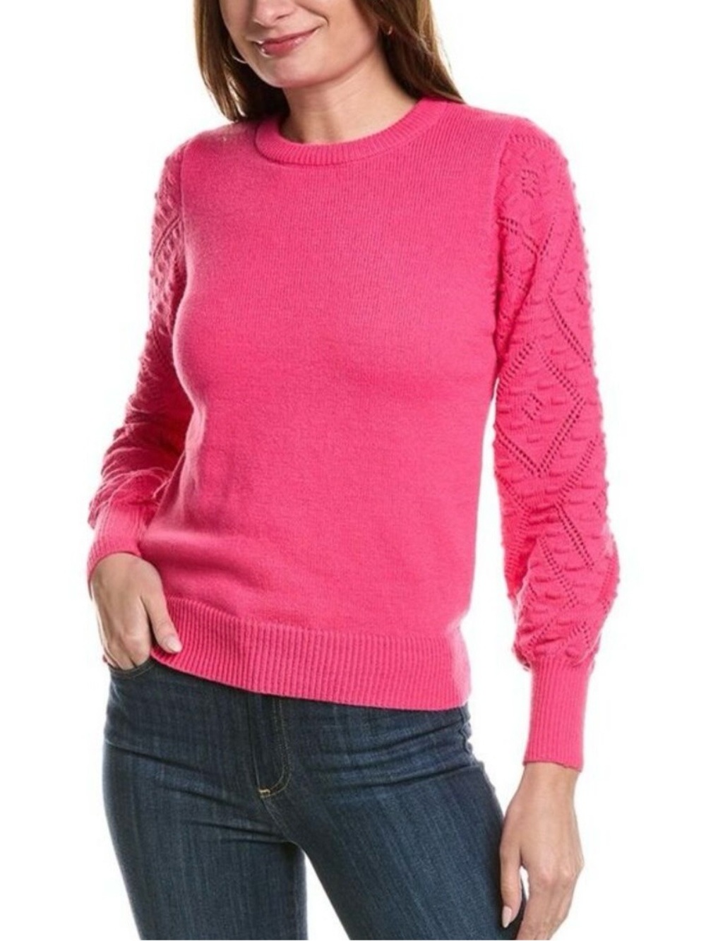 Nanette Nanette Lepore Pointelle Sleeve Sweater.  Size Medium